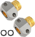Garden Hose Repair Kits, 2 Pack Brass Water Hose Connector, Fit 3/4" and 5/8" by AuySier