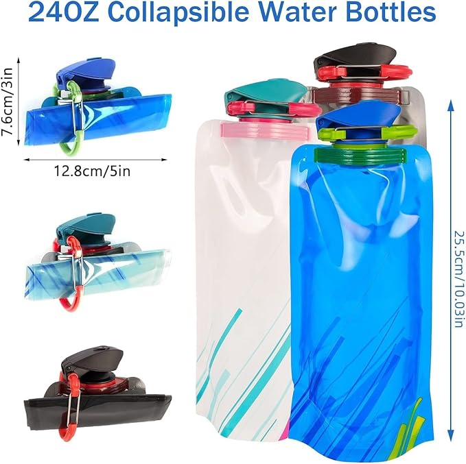 6 Pack Collapsible Water Bottles - Image 4