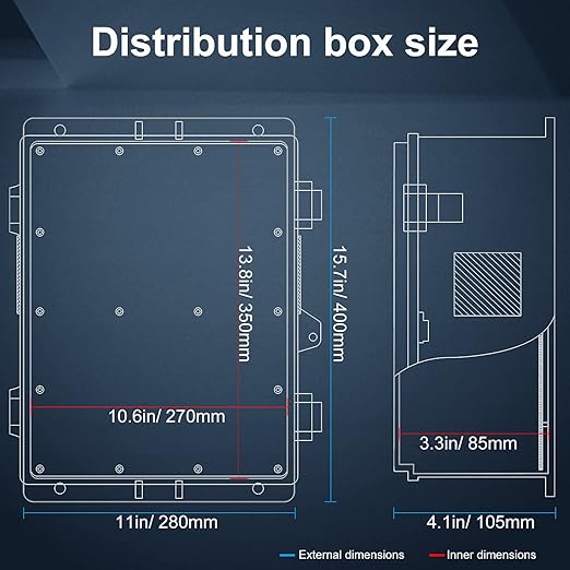 Namunanee Outdoor Electrical Junction Box, ABS Water Resistant Enclosure - Image 6