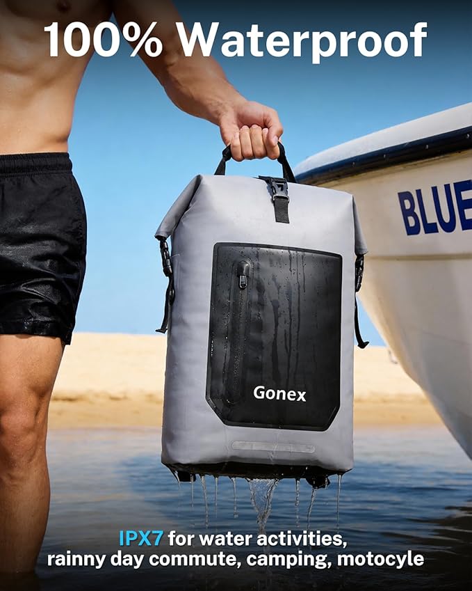 Gonex Ultralight Waterproof TPU Backpack, 35L Roll Top Dry Bag - Image 2