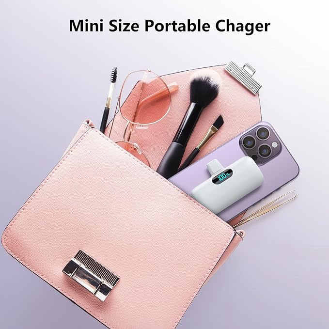 Feob Mini Portable Charger 5000mAh Power Bank, 15W PD USB C Cell Phone Portable - Image 4