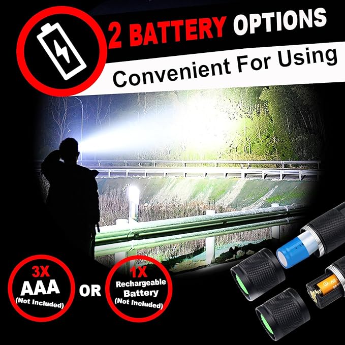 1 Mode Flashlights 10 Pack, Bright Zoomable LED Tactical Flashlight High Lumens - Image 4
