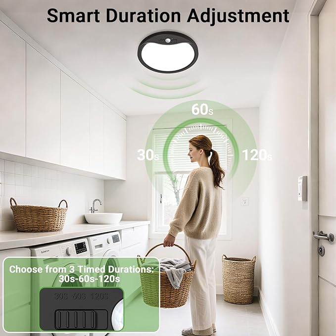 zemty 7inch Small Motion Sensor Ceiling Lights Wired, 15W 1500lm 3CCT/3 - Image 3