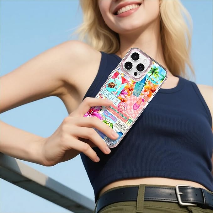 Case for iPhone 16 Pro, Coastal Beach Cover Coquette Collage Phone Case - Image 6