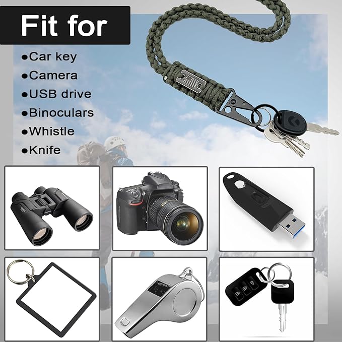 DDOUT Heavy Duty Paracord Lanyard 550 Paracord Braided Keychain - Image 5