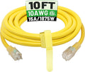 POWGRN 10 Ft 10AWG Outdoor Extension Cord Waterproof Heavy Duty 10 Gauge 3 Prong by POWGRN