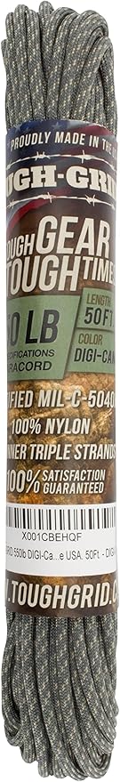 TOUGH-GRID 550 Paracord, Type III Mil-Spec Nylon Rope - 50 Ft Digi-Camo - Image 3