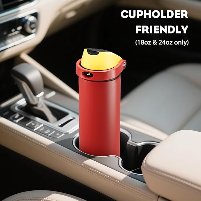 POWCAN 18 oz Travel Water Bottle: 2-in-1 Push-Button Spout & Quick-Flip Straw - Image 5