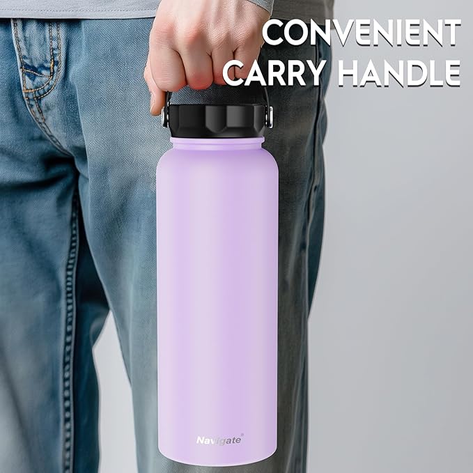 Navigate 40 oz Stainless Steel Insulated Water Bottle, Double Walled Leak Proof - Image 3