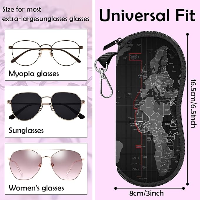 Glasses Case Sunglasses Eyeglass Soft Case Zipper Light Neoprene Pouch - Image 2