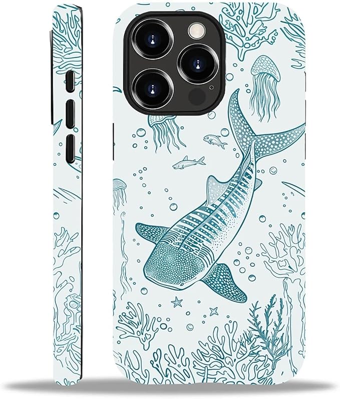 for iPhone 14 Pro Case, HH2 Ocean Whale Shark Hybrid 2 Layer Hard Shell by Unknown