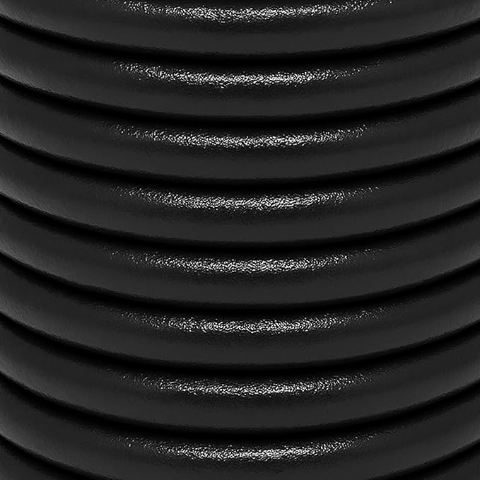 Mandala Crafts Round Genuine Black Leather Cord - Image 3