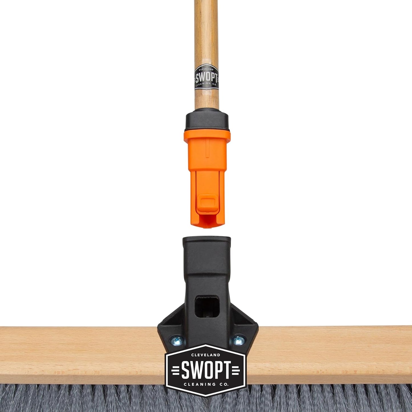 SWOPT 24” Premium Multi-Surface Push Broom Head — Cleaning Head Interchangeable with All SWOPT Cleaning Products for More Efficient Cleaning and Storage — Indoor and Outdoor Push Broom