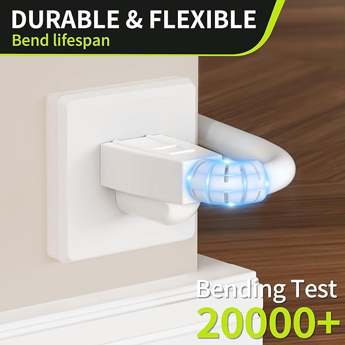 16/3 White Extension Cord 8 FT, Indoor Extension Cord - Image 4