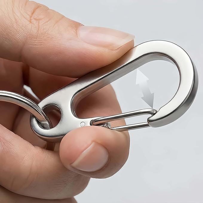 Stainless Steel Carabiner Keychain, Quick Release Heavy Duty Key Clip - Image 7