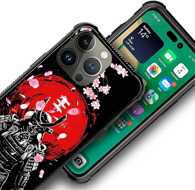 for iPhone 13 Pro Max Case, Sakura Japanese Samurai Pattern Graphic Design Girl - Image 7
