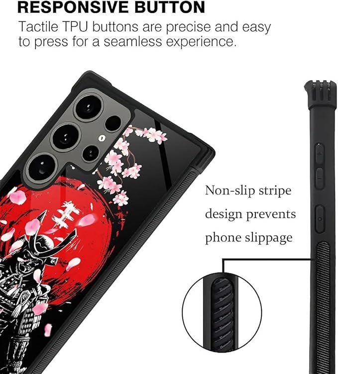 for Samsung Galaxy S24 Ultra Case, Sakura Japanese Samurai Pattern Graphic - Image 4