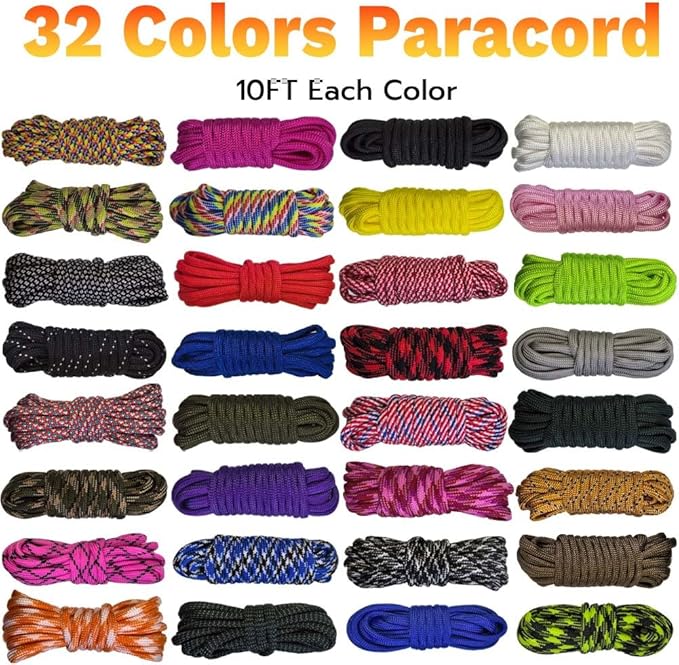 Paracord Crafting Kit, 32 Colors, 10 FT Each, 550lb Parachute Cord - Image 2
