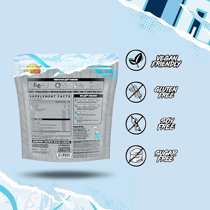 GHOST Hydration Packets, Lemon Crush, 24 Sticks, Electrolyte Powder - Image 4
