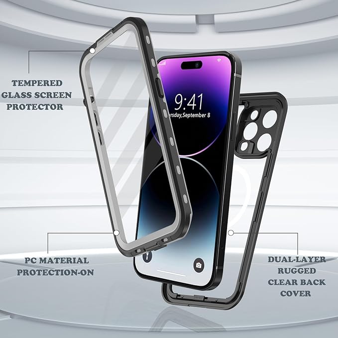 for iPhone 14 Pro Max Case Waterproof, Full-Body Hard Case Built-in - Image 5