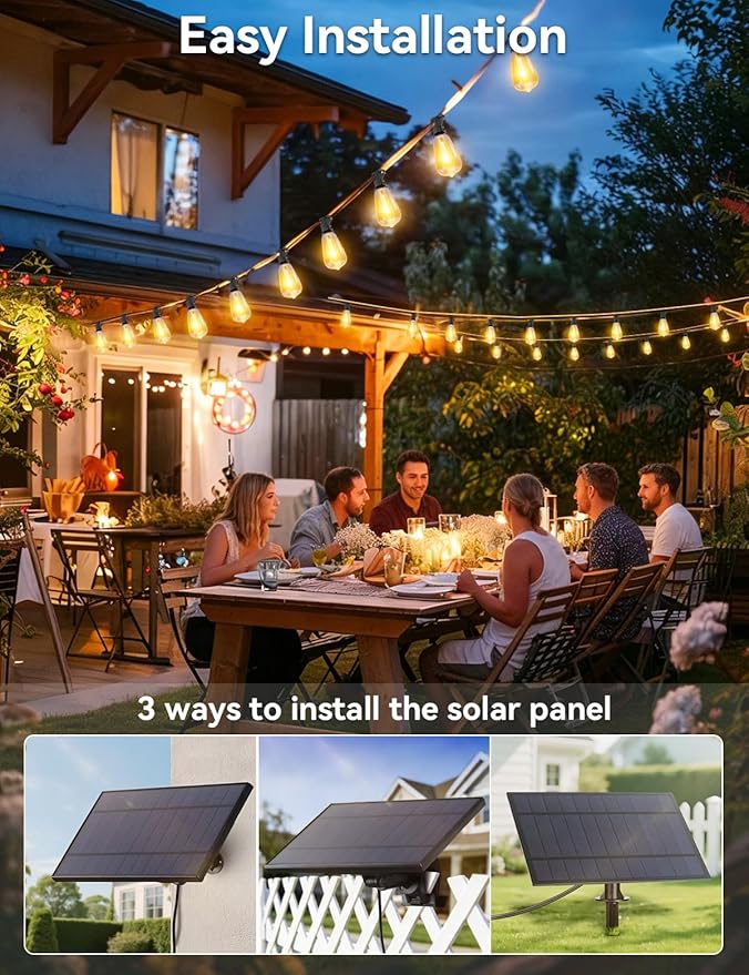 Brightever 120FT Solar String Lights Outdoor Waterproof, Patio Lights Solar - Image 8