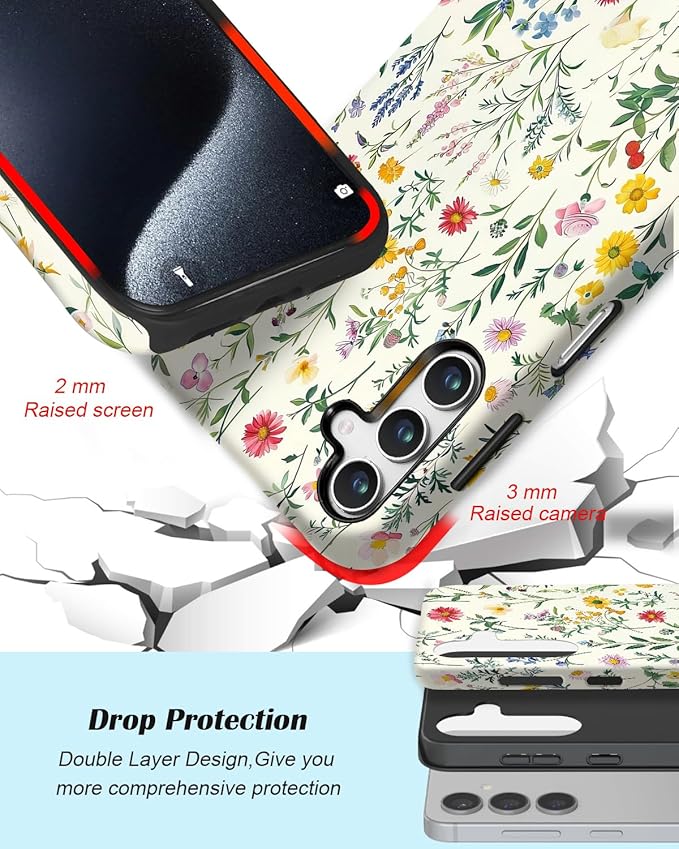 Compatible for Samsung Galaxy S25 FE 5G Case, Dual Layer Heavy Duty 2 in 1 - Image 3