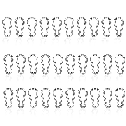 30PCS M4 Heavy Duty Carabiner Clip, 1.57Inch Snap Hook Quick Link Small by XHAMXE