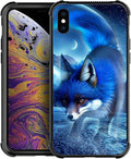 for iPhone Xs Max Case, Snowy Mountain Fox Lake Pattern Graphic Design Girl Boy by FKBRCL4U