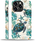 for iPhone 14 Pro Case, HH2 Ocean Sea Turtle Nautical Map Hybrid 2 Layer Hard by Unknown