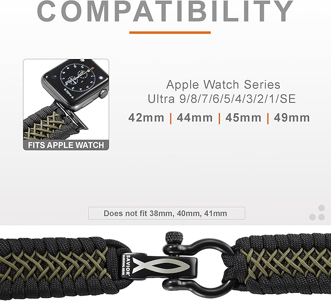 Savior Survival Gear Paracord Watch Band, Compatible - Image 3