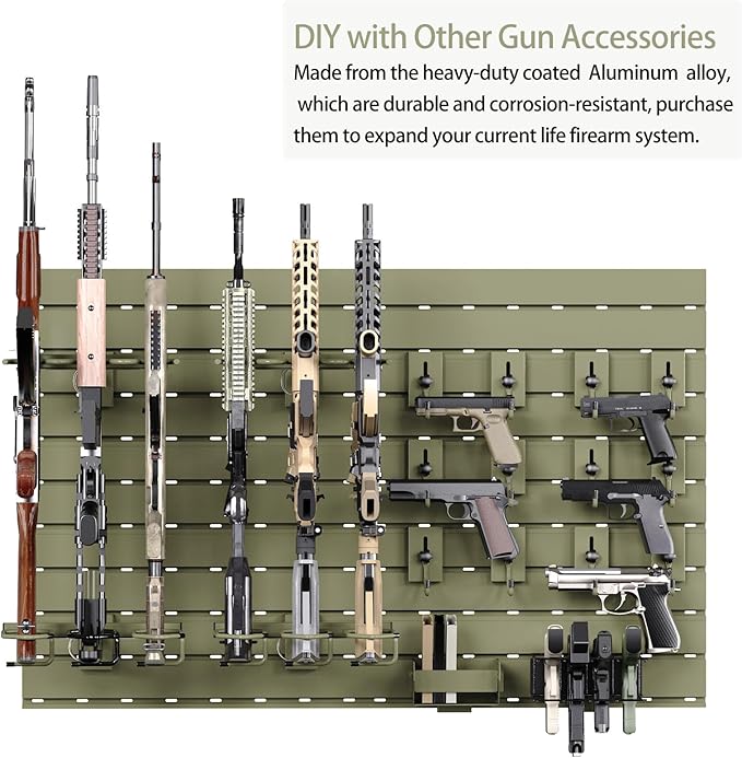 Gun Racks for Wall, Heavy-Duty Aluminium Slatwall Panels Gun Wall Mount Storage - Image 2
