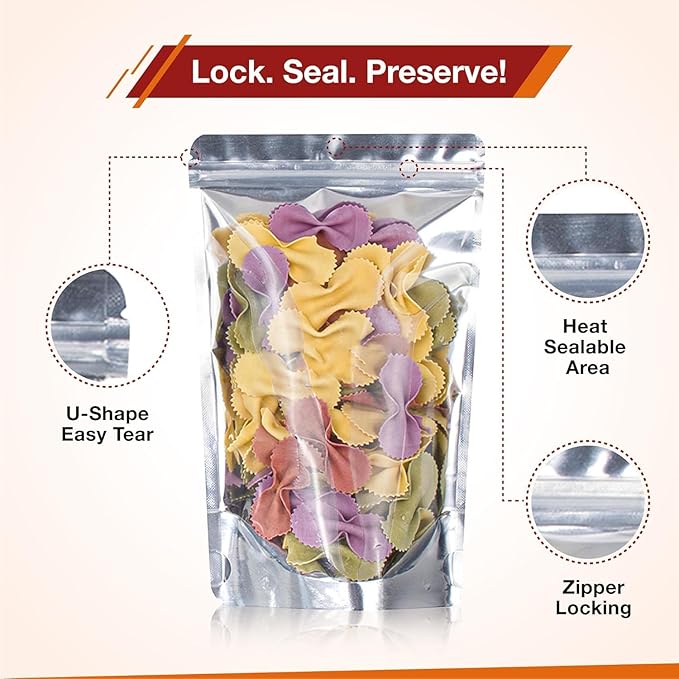 BELLE KR® Pint 5x8 Mylar Bags for Food Storage - Image 4