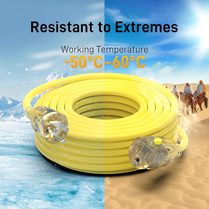 25FT 12/3 Gauge Heavy Duty Outdoor Extension Cord Waterproof, Weatherproof - Image 7