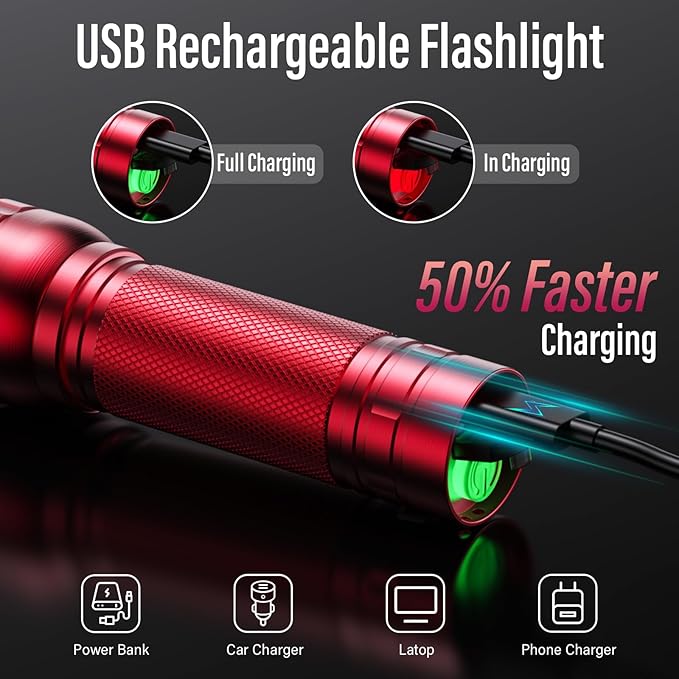 RECHOO Rechargeable Flashlights High Lumens, G1000 Super Bright Flash Light - Image 3