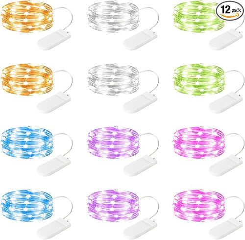 12 Pack Fairy Lights Battery Operated String Lights, 7ft 20 Led Fairy String by SINAMER