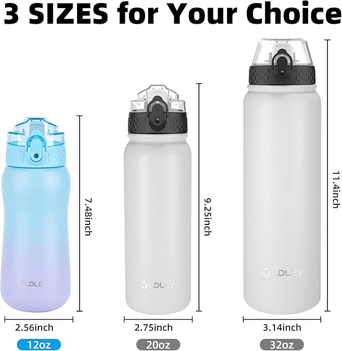 OLDLEY Insulated Kids Water Bottle, Stainless Steel, Double Wall Vacuum - Image 5