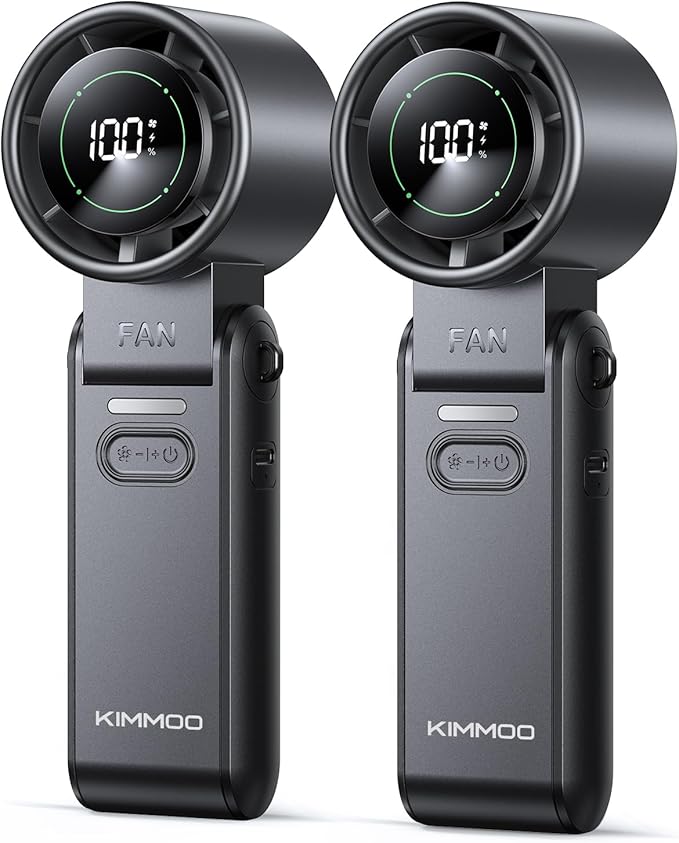KIMMOO 2 Pack Black Portable Handheld Turbo Fan-100 Speeds, Powerful 20000 RPM by KIMMOO