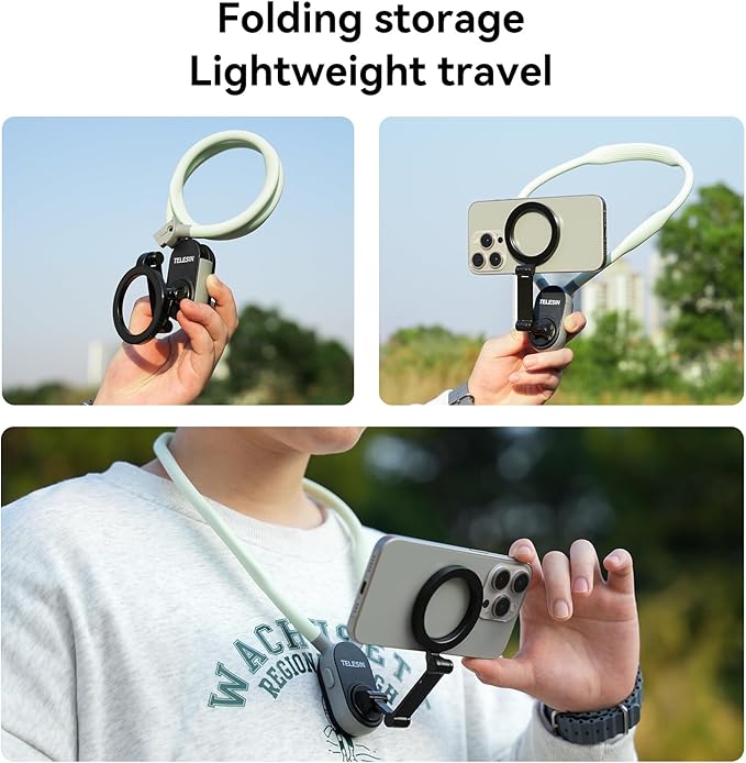 TELESIN Magnetic Neck Mount for Phones, Cell Phone Holder Stand Hanging on Neck - Image 6