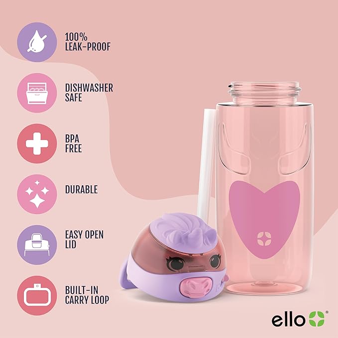 Ello Ellies 16oz Plastic Kids Water Bottle - Image 3
