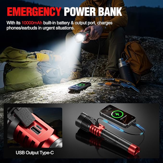 WdtPro Rechargeable LED Flashlights High Lumens, Super Bright 90000LM - Image 7
