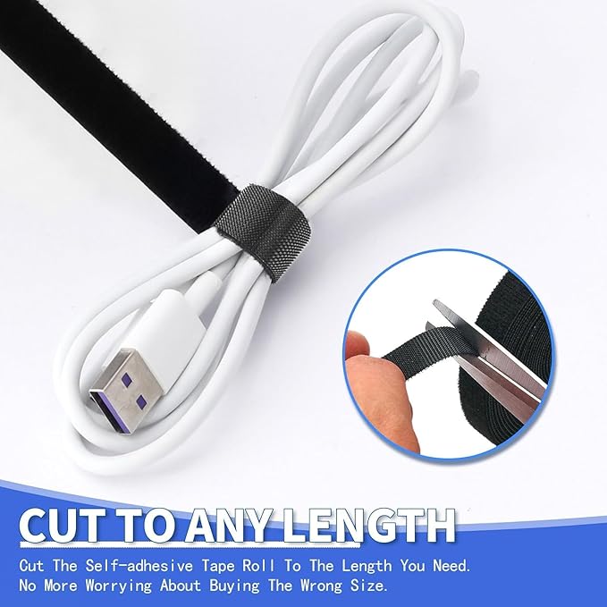 2In x 50Ft Reusable Cable Ties Hook and Loop Roll | Tie Down Straps, Nylon - Image 5