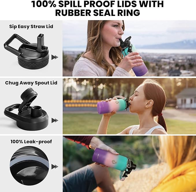 RAYMYLO Insulated Water Bottle 32 oz, Triple Wall Vacuum Stainless Steel - Image 3