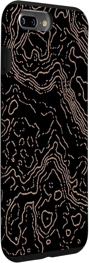 Topography Black & Brown Abstract Pattern Topographic Map Case - Image 3