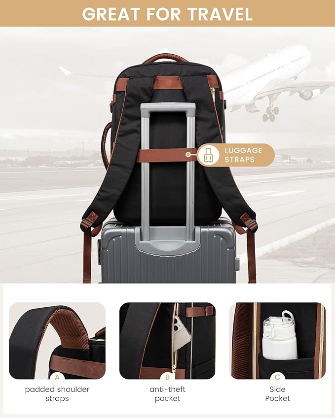 LOVEVOOK Travel Essentials Carry on Backpack 40L Travels Backpack - Image 6