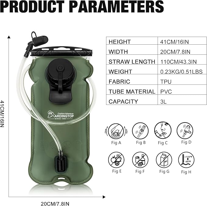 Mardingtop Hydration Bladder, 3L Leak Proof Water Reservoir Military Hydration - Image 2