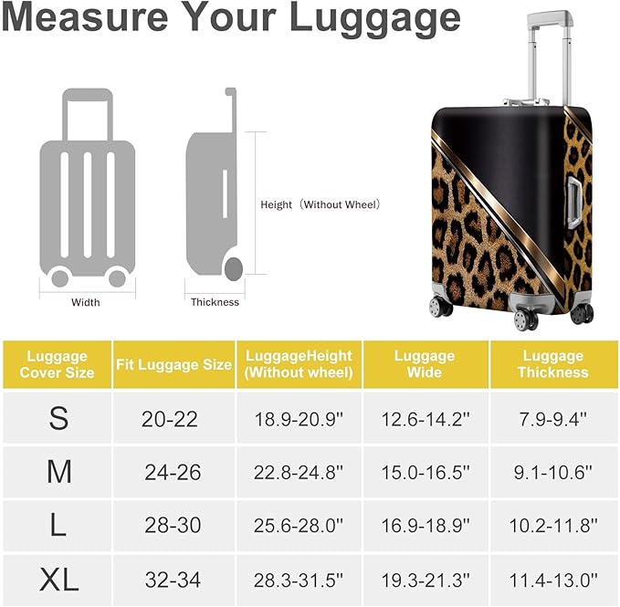 ANNA QUEEN Leopard Print Luggage Cover, Luxury Animal Pattern Suitcase Protector - Image 4