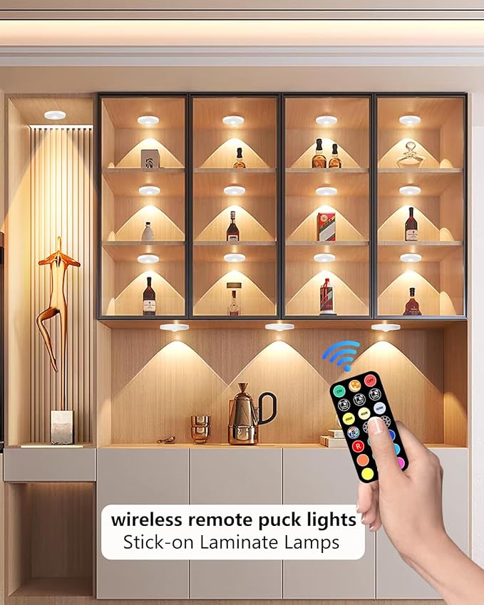 Puck Lights with Remote, 2000mAH Battery Operated, Rechargeable Shelf Light - Image 6
