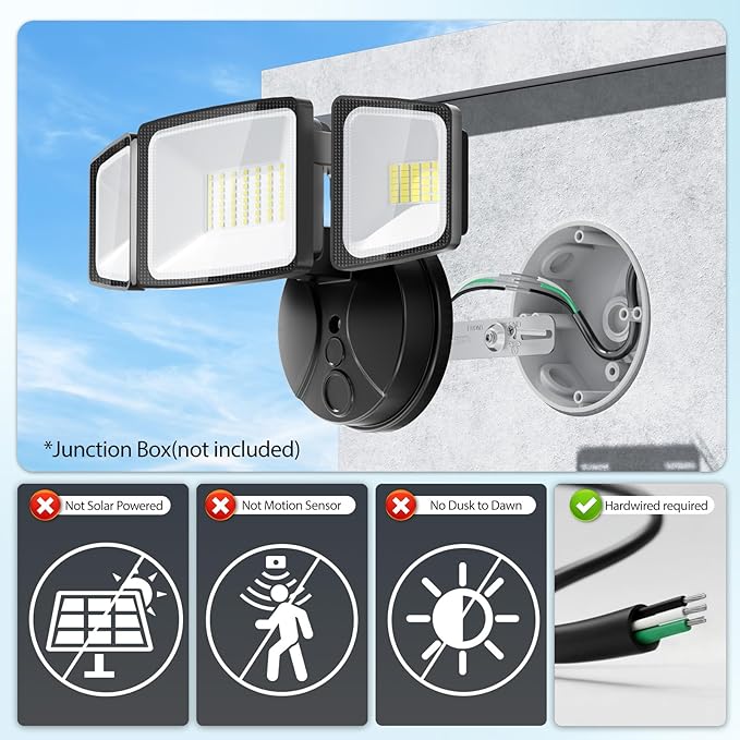Onforu 2 Pack 75W Flood Lights Outdoor, 7000LM LED Flood Lighting Outdoor - Image 2