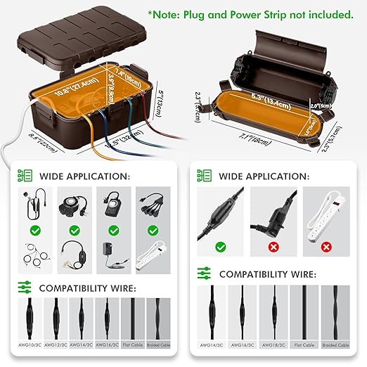 RESTMO 5-Piece Outdoor Waterproof Electrical Box Set – 12.5" x 8.5" x 5" Large - Image 2