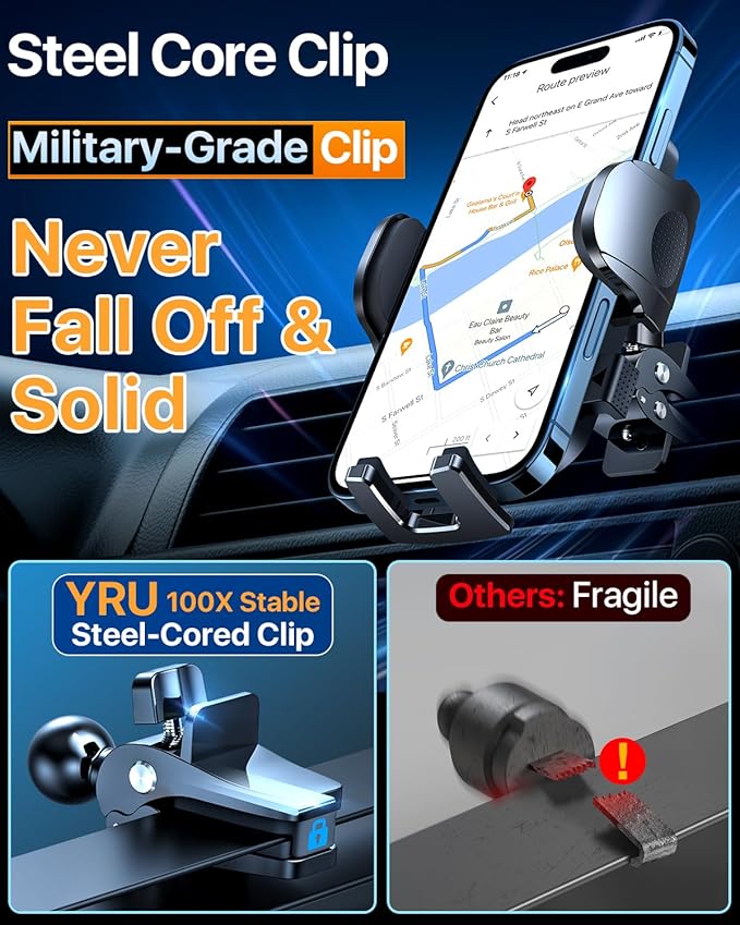 YRU Car Phone Holder Mount Dashboard Cell Phone Holder - Image 3